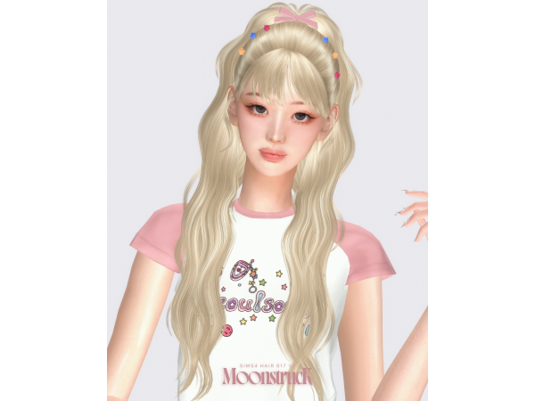 Alpha [SIMS4] HAIR_NO_017_V2 by MoonstrucK_3D - The Sims 4 Custom Content