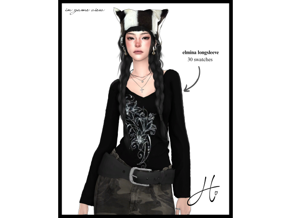Mix heartquake elmina longsleeve - The Sims 4 Custom Content
