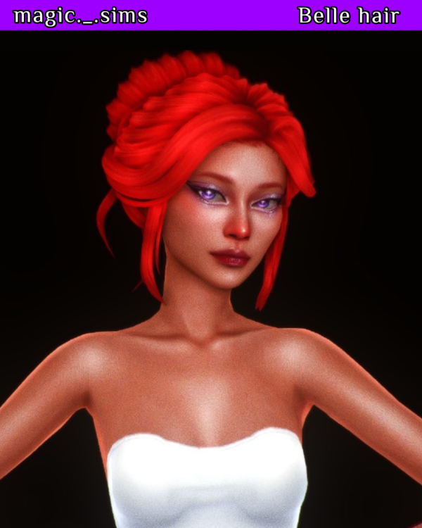 Maxis Match Belle hair Magic_sims by simsfinds - The Sims 4 Custom Content