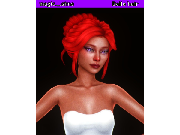Maxis Match Belle hair Magic_sims - The Sims 4 Custom Content