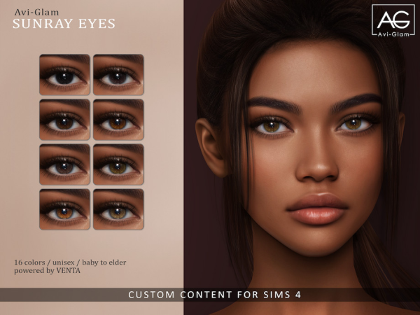 Alpha Avi Glam Sunray Eyes by VentaStudio - The Sims 4 Custom Content