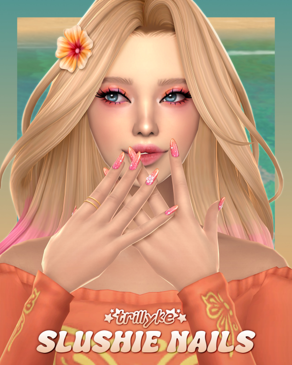 Maxis Match Slushie Nails by simsfinds - The Sims 4 Custom Content