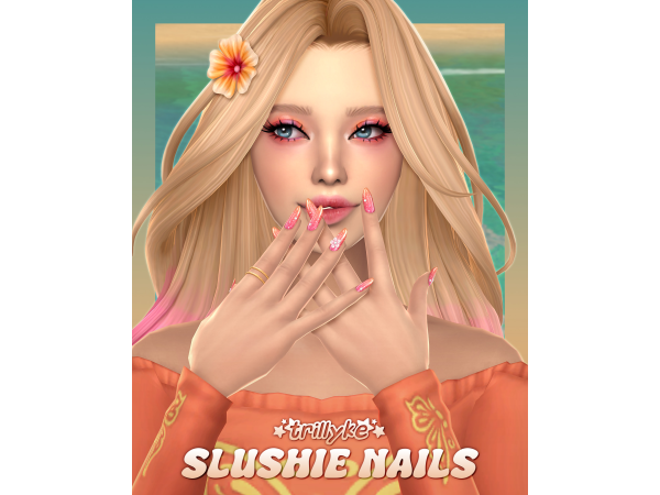 Sims 4 Maxis Match  CC: Slushie Nails by trillyke