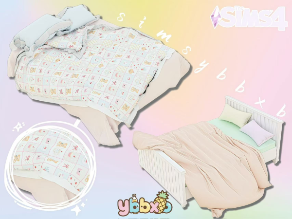 Maxis Match Milk on the small bed by simsybbxb - The Sims 4 Custom Content