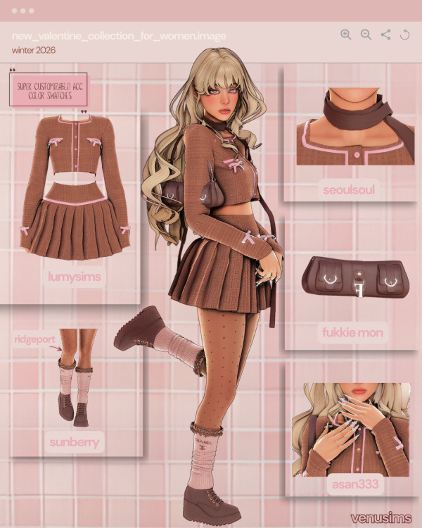 Mix valentine lookbook 1 chocolate strawberry crème by simsfinds - The Sims 4 Custom Content