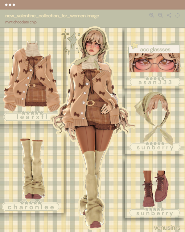 Mix valentine lookbook 2 mint chocolate chip by simsfinds - The Sims 4 Custom Content
