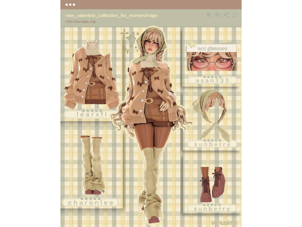 Mix valentine lookbook 2 mint chocolate chip by venvsims - The Sims 4 Custom Content
