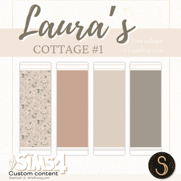 Mix Sims4Luxury Laura's Cottage 1 With borders Wallpapers by simsfinds - The Sims 4 Custom Content