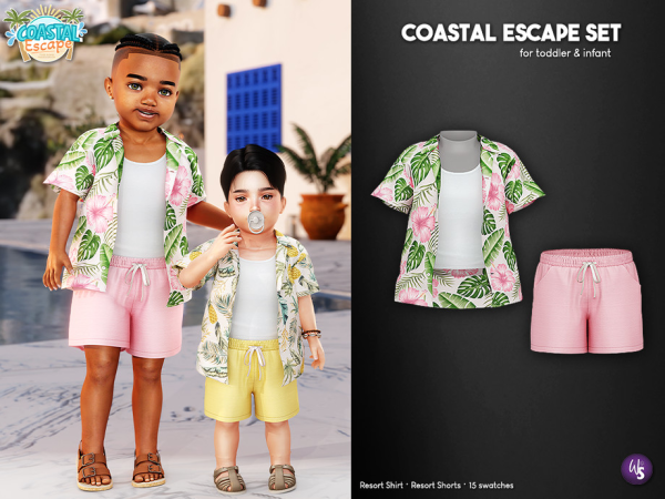 Alpha Coastal Escape Set Toddler and Infant - The Sims 4 Custom Content