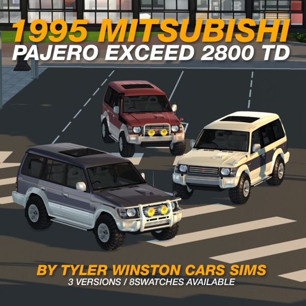 Alpha Tyler Winston Cars 1995 Mitsubishi Pajero Exceed 2800 TD by tylerwcars - The Sims 4 Custom Content