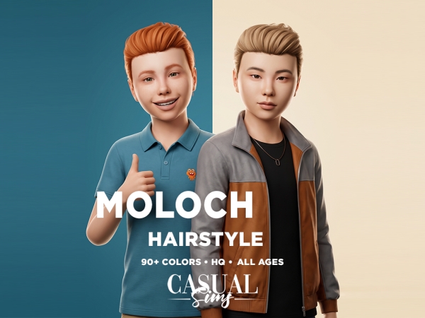 Alpha MOLOCH HAIRSTYLE CHILDREN HIGH VOLUME - The Sims 4 Custom Content