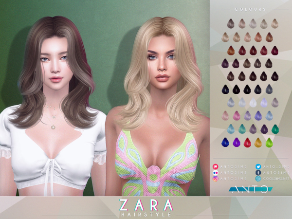 Alpha Zara Hairstyle by Anto - The Sims 4 Custom Content