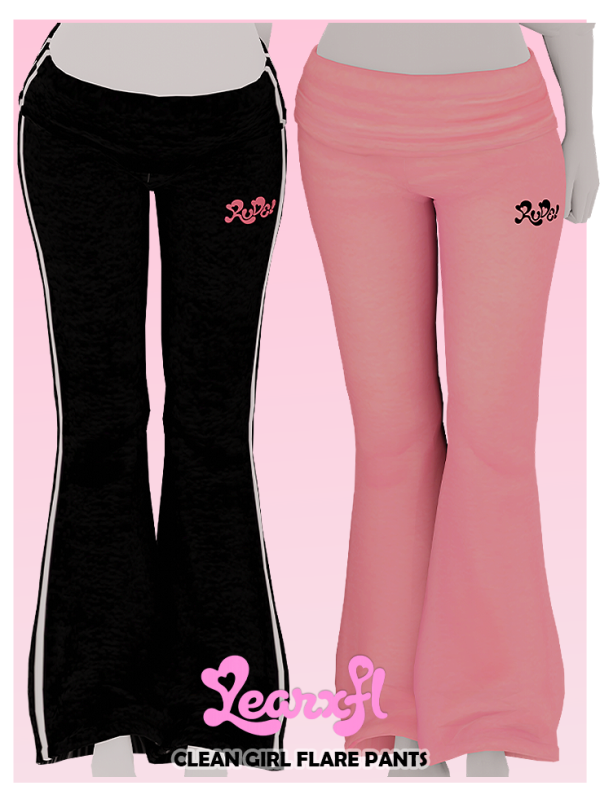 Maxis Match 2 Clean Girl Flare Pants Heart2Heart Edition by simsfinds - The Sims 4 Custom Content