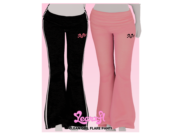 Maxis Match 2 Clean Girl Flare Pants Heart2Heart Edition by Learxfl - The Sims 4 Custom Content