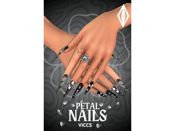 Maxis Match VICCS_ PETAL NAILS (TEEN ELDER) - The Sims 4 Custom Content