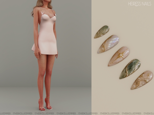 Alpha Heiress nails - The Sims 4 Custom Content