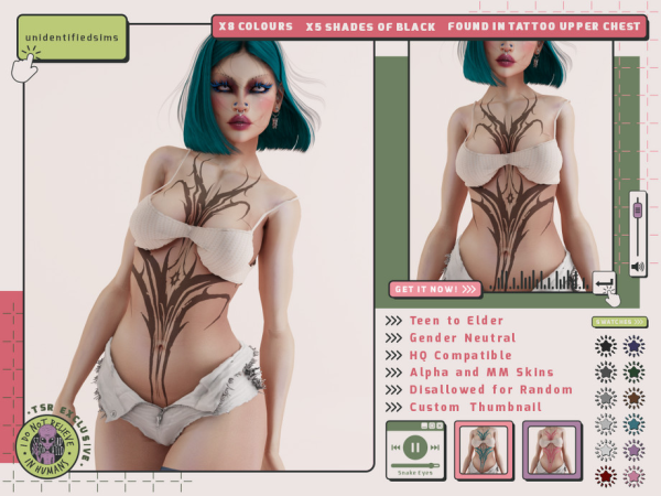 Mix Snake Eyes Tattoo - The Sims 4 Custom Content