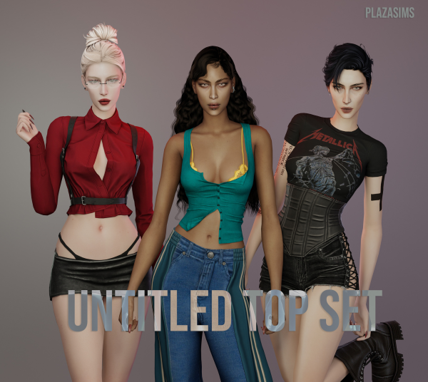 Alpha Untitled top set by simsfinds - The Sims 4 Custom Content