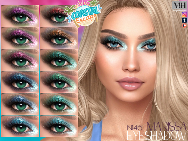 Alpha Coastal Escape Marissa Eyeshadow by MagicHand - The Sims 4 Custom Content