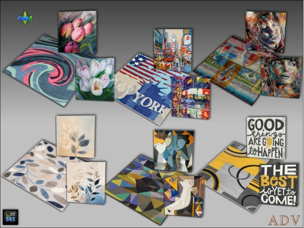 Alpha Rug and paintings - The Sims 4 Custom Content