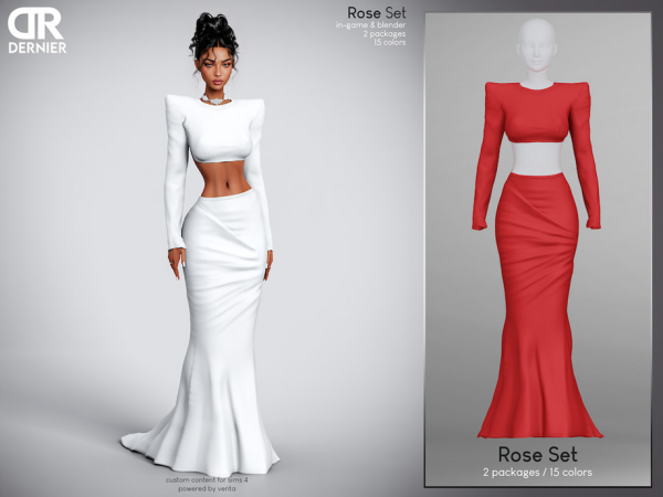 Alpha DERNIER Rose Set by VentaStudio - The Sims 4 Custom Content