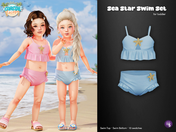 Alpha Sea Star Swim Set for toddler - The Sims 4 Custom Content