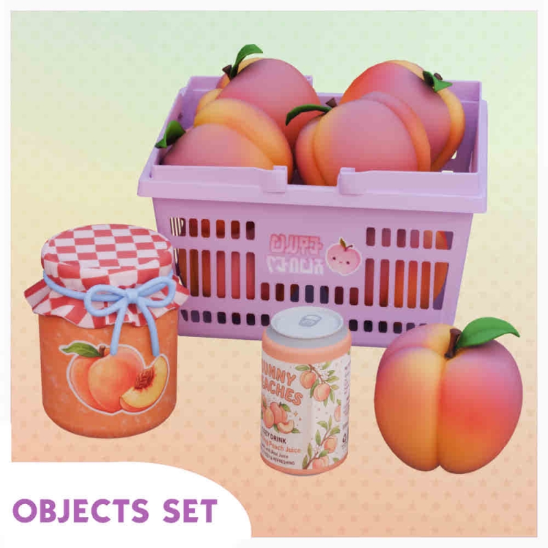 Mix Peachy Kitchen Decor Set 4 decorative objects by lunoluma - The Sims 4 Custom Content