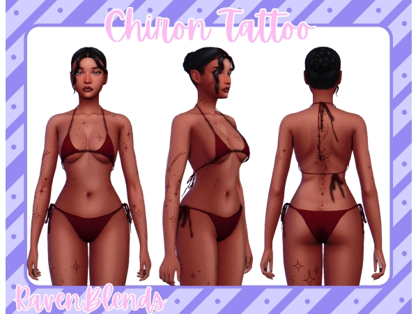 Alpha RavenBlends Chiron Tattoo - The Sims 4 Custom Content