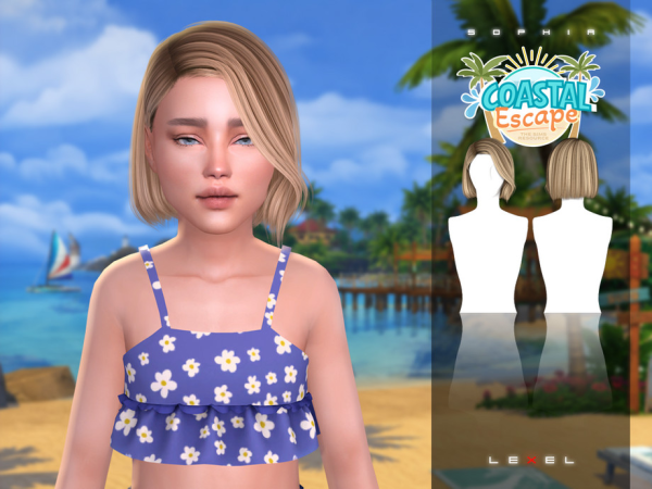 Alpha LEXEL Sophia bob child hairstyle by LEXEL_s - The Sims 4 Custom Content