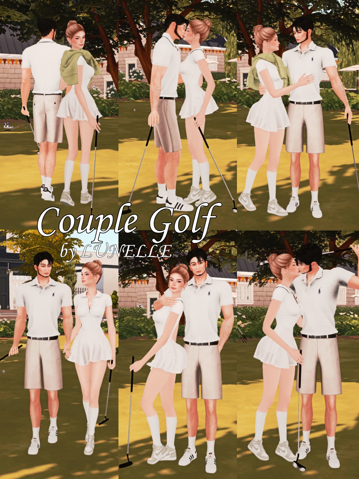 Mix Posepack Couple Golf by simsfinds - The Sims 4 Custom Content