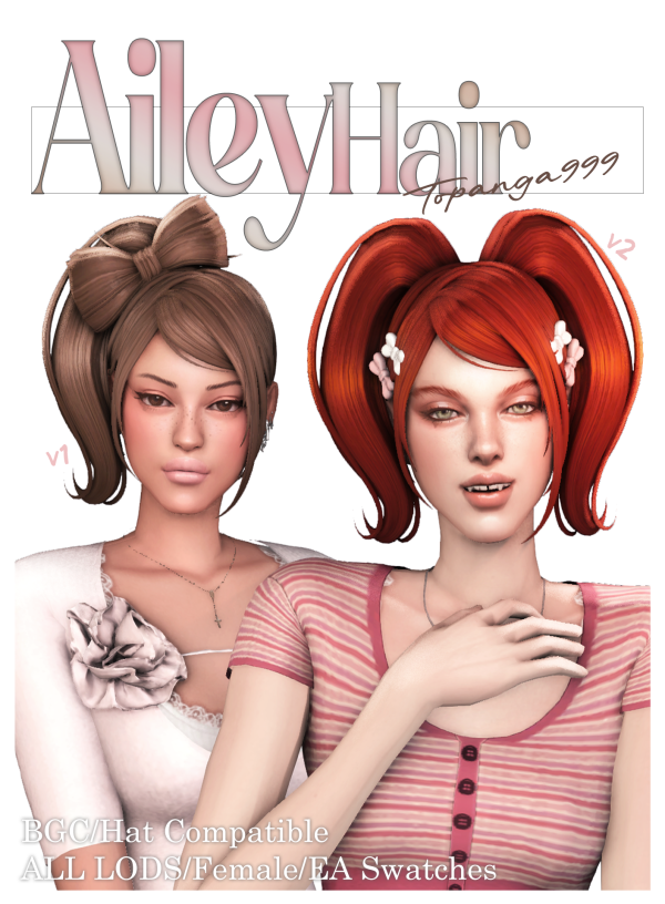 Mix Ailey Hair by simsfinds - The Sims 4 Custom Content