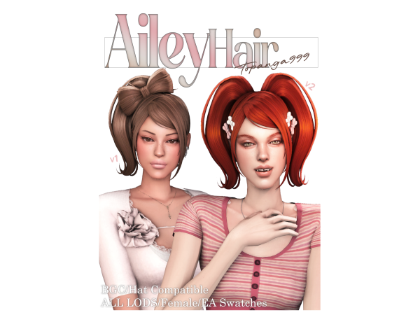 Mix Ailey Hair by topanga999 - The Sims 4 Custom Content