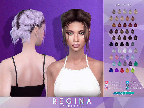 Alpha Regina hairstyle by Anto - The Sims 4 Custom Content