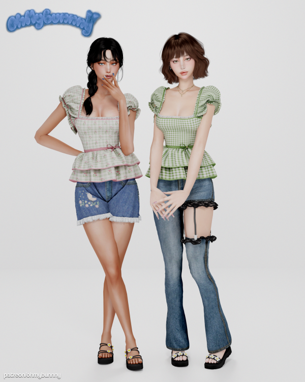 Alpha Margarida Shirt by ohmybunnny2 - The Sims 4 Custom Content
