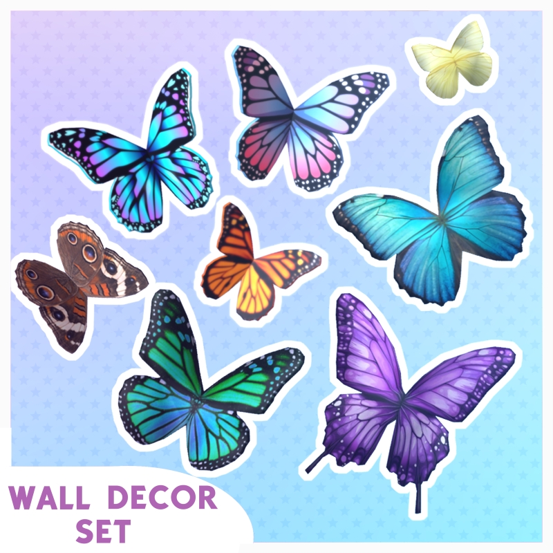 Maxis Match Butterfly Wall Decor Set by lunoluma - The Sims 4 Custom Content