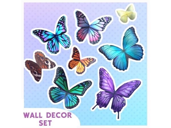 Maxis Match Butterfly Wall Decor Set - The Sims 4 Custom Content