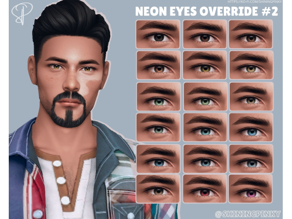 Maxis Match ꨄ Neon Eyes 2 by Shiningpinky - The Sims 4 Custom Content