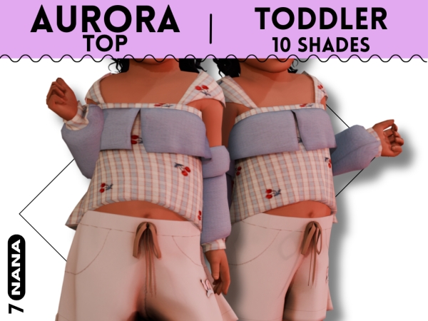 Maxis Match 7NANA (Aurora) Shirt for Toddler - The Sims 4 Custom Content