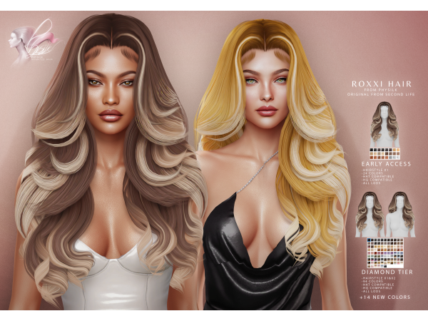Alpha ROXXI HAIR by BoatAom - The Sims 4 Custom Content