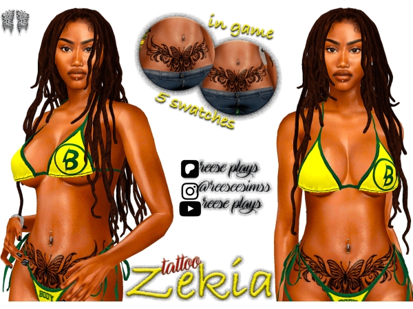 Alpha Zekia Tattoo - The Sims 4 Custom Content