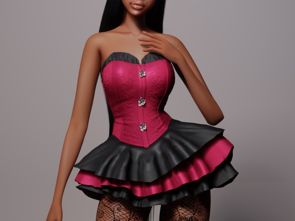 Alpha Bella Dress - The Sims 4 Custom Content