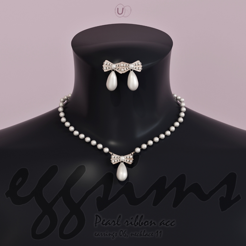 Alpha [EGGSIMS] Pearl ribbon acc set by simsfinds - The Sims 4 Custom Content