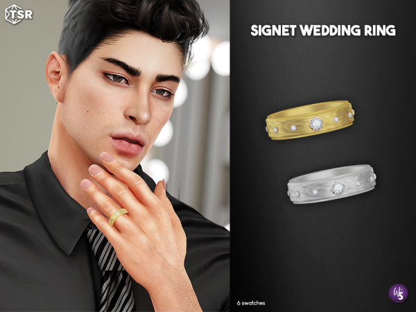 Alpha Signet Wedding Ring - The Sims 4 Custom Content