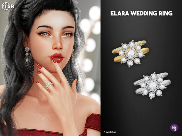 Alpha Elara Charm Wedding Ring - The Sims 4 Custom Content