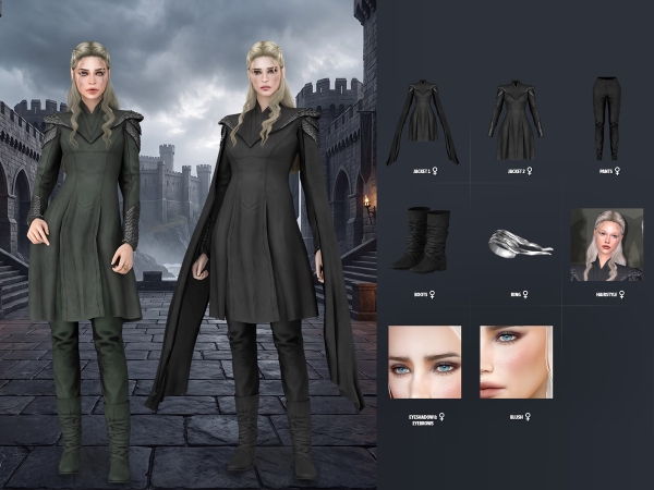 Sims 4 Alpha Lookbooks CC: Dragon Throne Lookbook