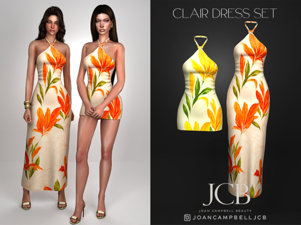 Alpha CLAIR DRESS SET by Joan_Campbell_Beauty_ - The Sims 4 Custom Content