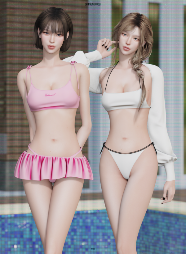 Alpha Swimwear Duo Set by simsfinds - The Sims 4 Custom Content