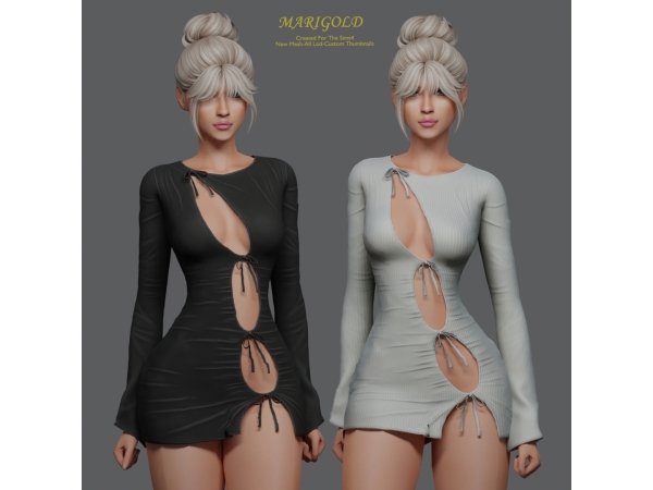 Alpha MARIGOLD TS4_MARIA DRESS - The Sims 4 Custom Content