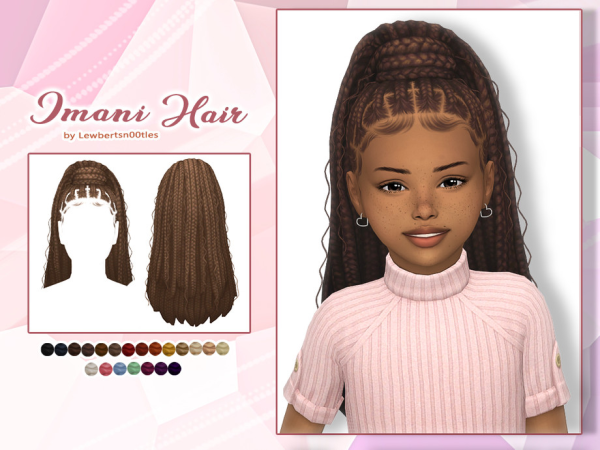 Maxis Match Imani Hair Child version by Lewbertsn00tles - The Sims 4 Custom Content