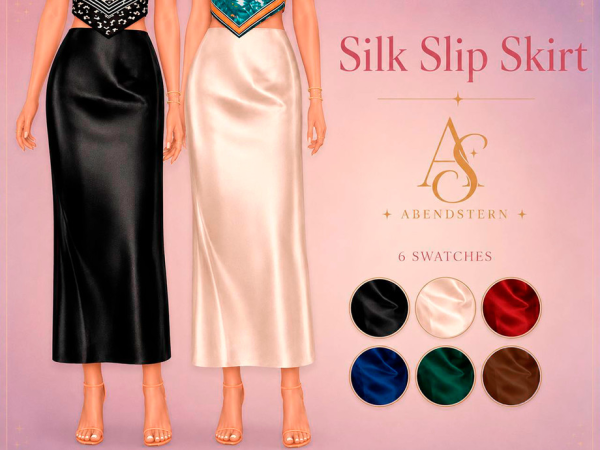 Alpha Silk Slip Skirt by AbendsternCC - The Sims 4 Custom Content